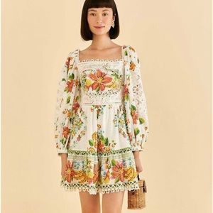 Farm Rio tropical romance mini dress small NWT SOLD OUT